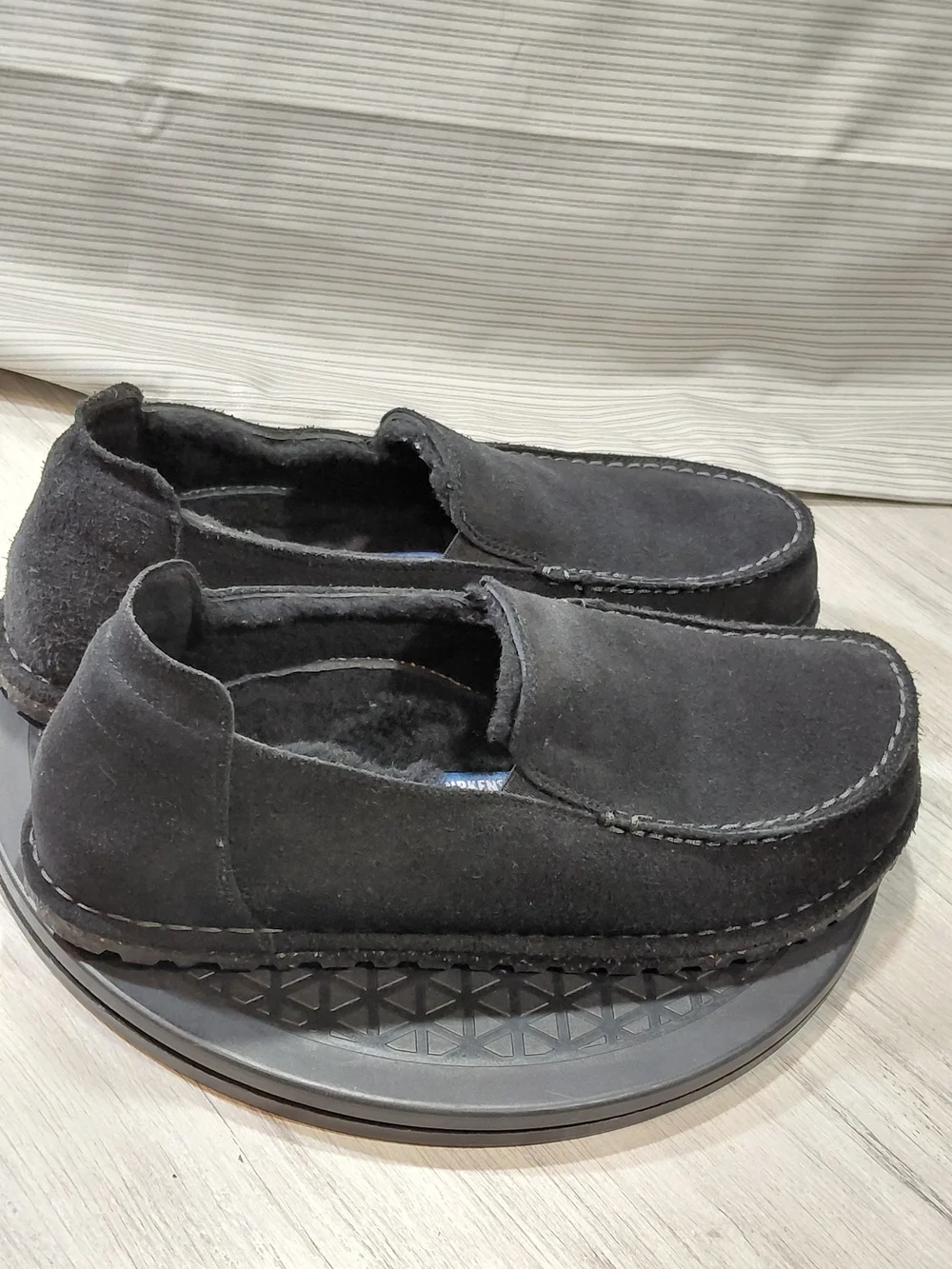 Birkenstock Utti Black Suede Leather Slip-On Moccasin Loafers Black SIZE M9 W11
